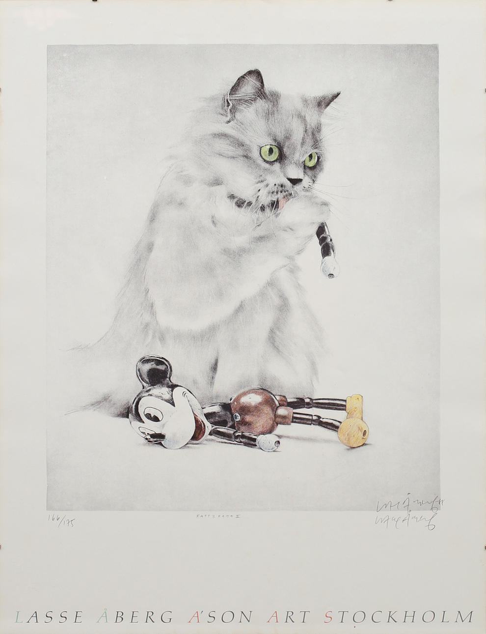AFFISCH, 'Katt och råtta ll', Lasse Åberg, signerad.