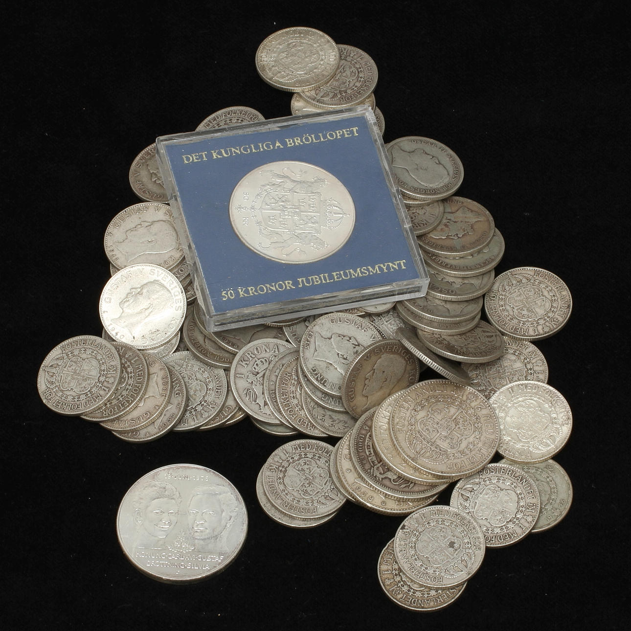 MYNT, silver 40-92,5 %, 10 öre - 50kr, Sverige, 1800/1900-tal.