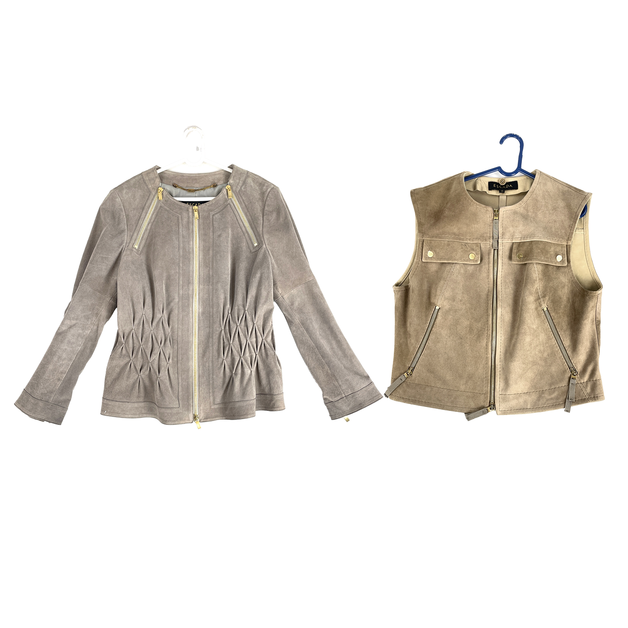 ESCADA. Jacket & vest, suede, 34/36.
