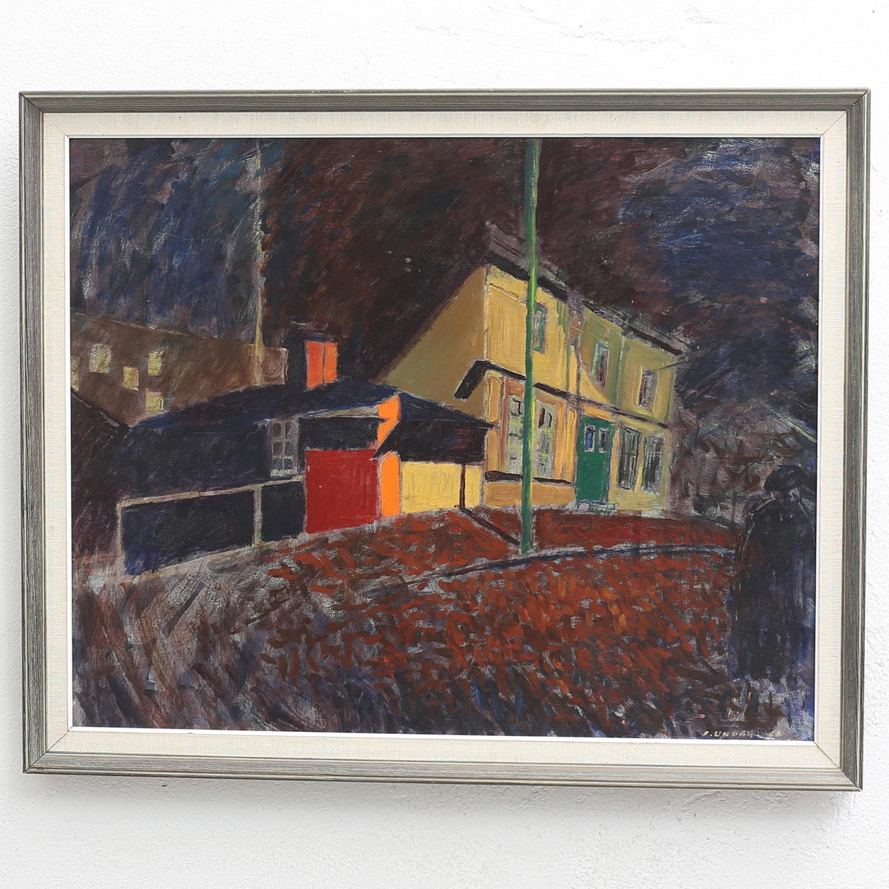 STEN LINDAHL. Olja på duk, Oskarshamnsmotiv, signerad S Lindahl - 60.