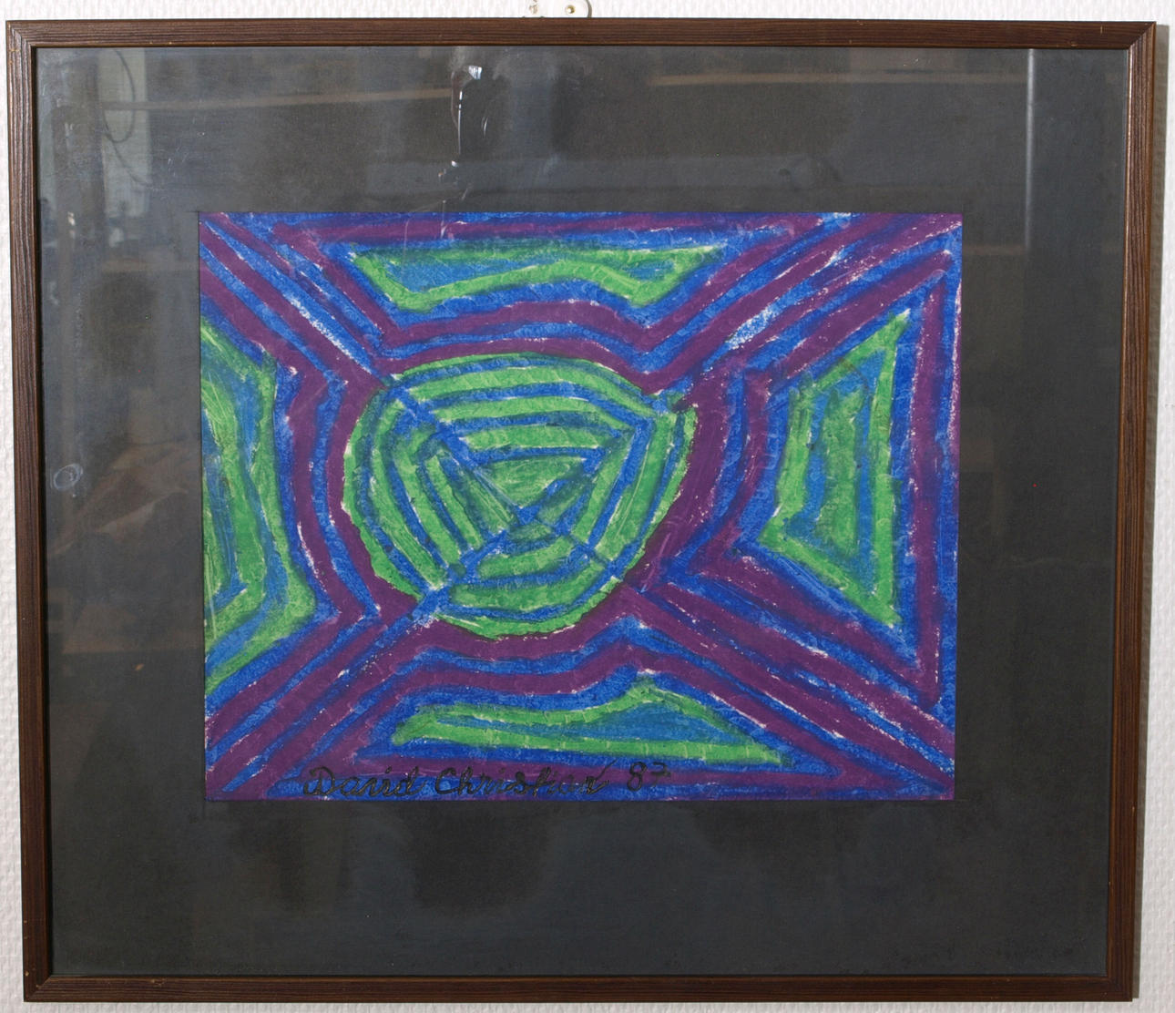 DAVID CHRISTIAN. Pastell, Komposition, signerad, daterad -87.