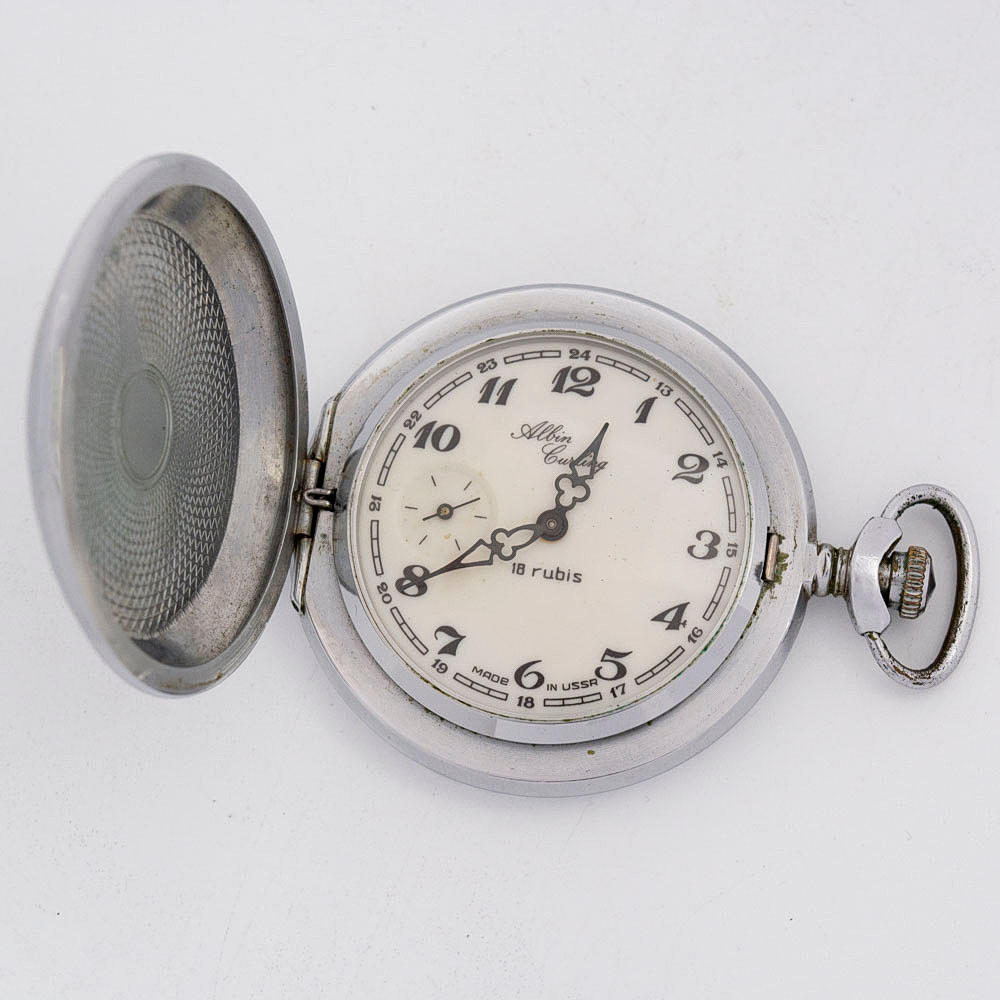 SOVIET ALBIN CURLING POCKET WATCH, MADE IN USSR, MANUAL WINDING, 18 ...