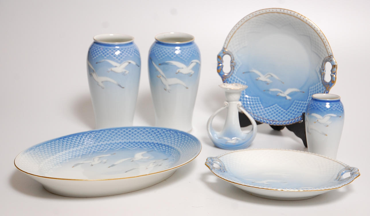 PORSLIN, 7 st Måsen Bing & Gröndahl.