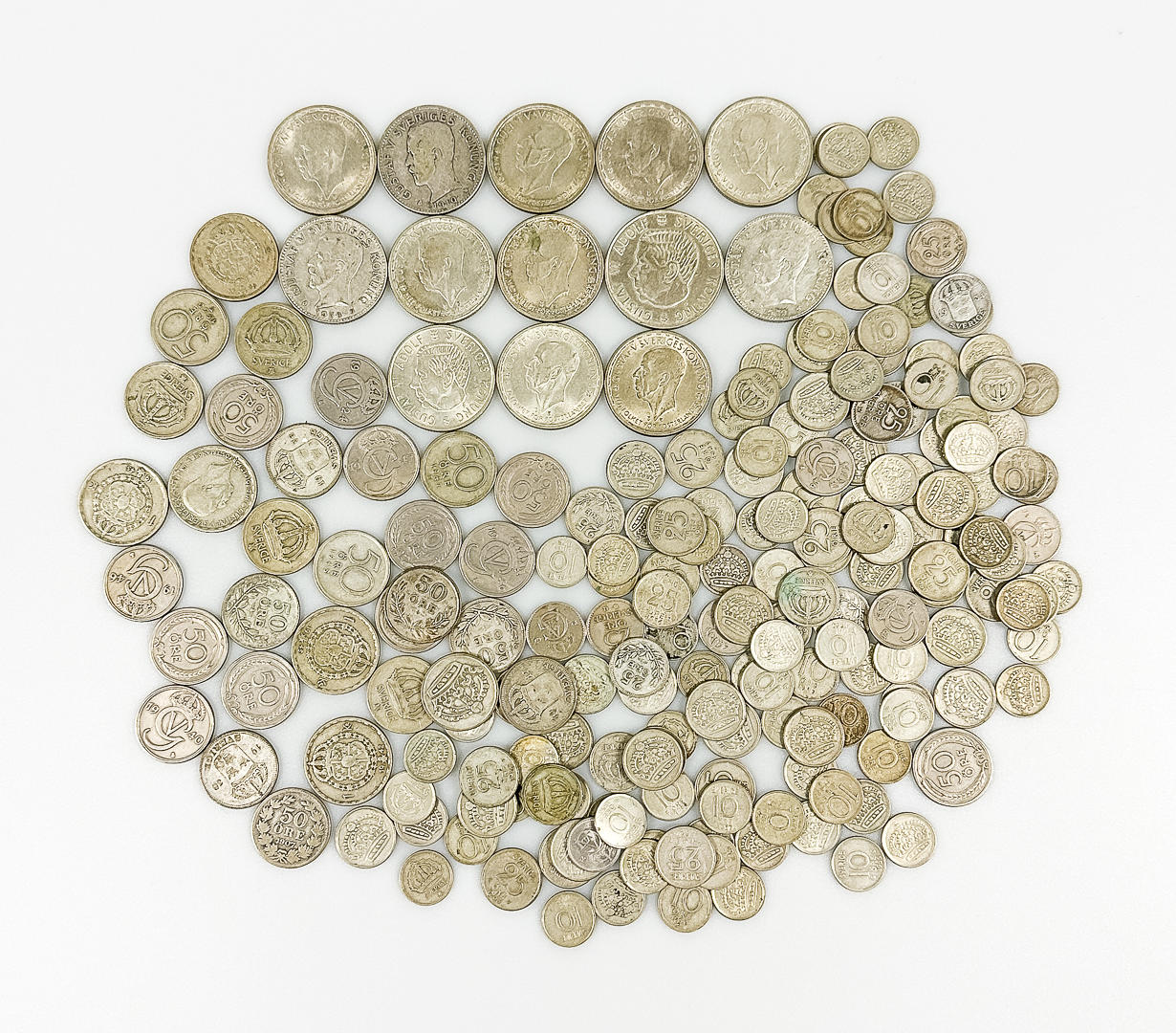 COIN, lot, silver, Sweden, 80/ 40%.