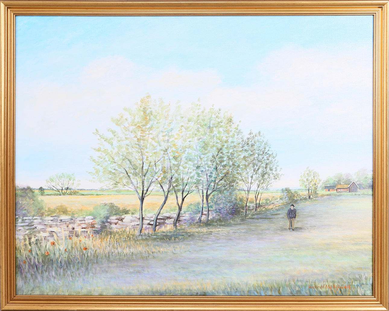 BERNDT OLOF SJÖWALL. Landskapsmotiv, olja på duk, signerad.