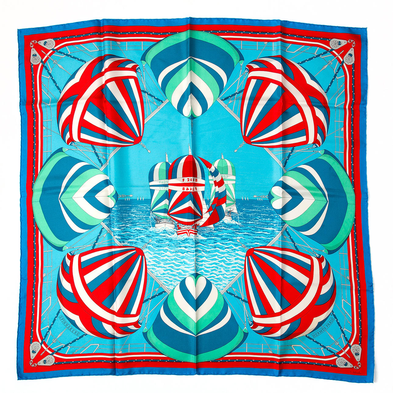 HERMÈS. Schal, „Spinnkers“, seit.