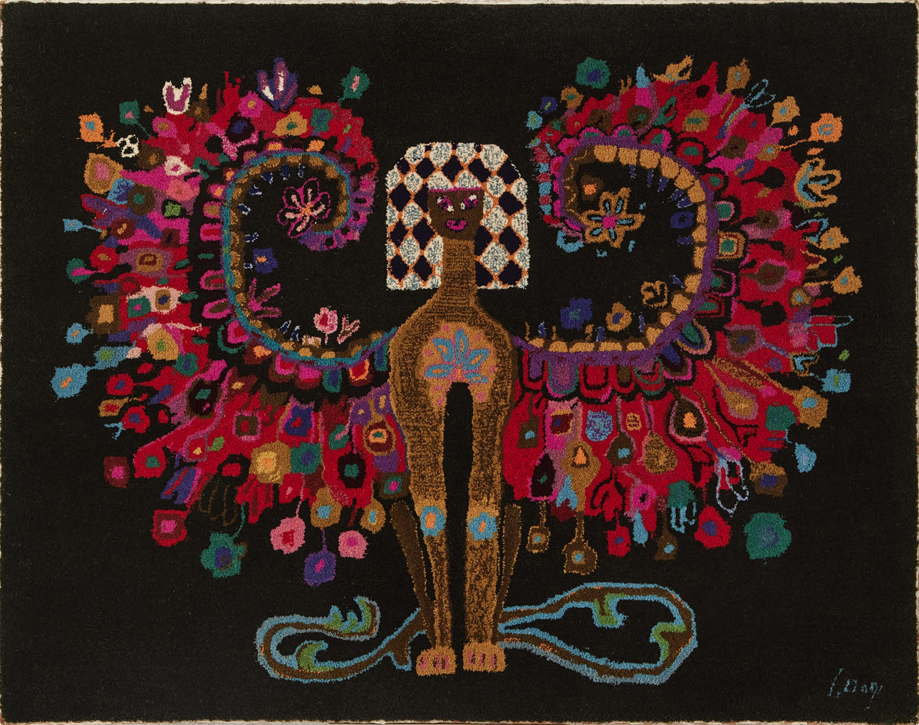 SIEGFRIED DOEGE. “Sphinx”, wool woven wall textile, Schwabinger ...