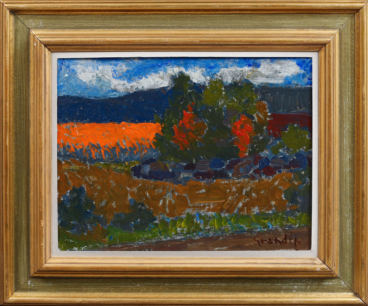 SVÄN GRANDIN. Landscape, oil on panel, signed.