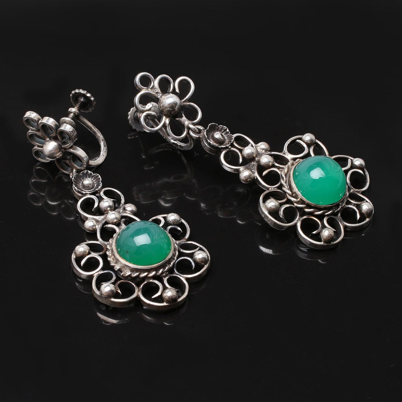 ÖRHÄNGEN i silver, ett par, GE-Kå Rolf Kaplan Ab, Stockholm, 1954.