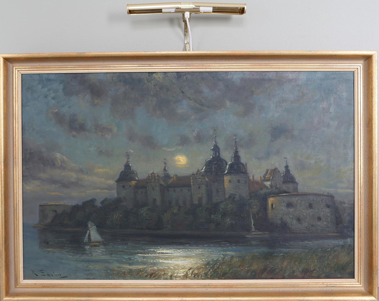 RAGNAR SWAHN. Kalmar slott, olja på duk, signerad.