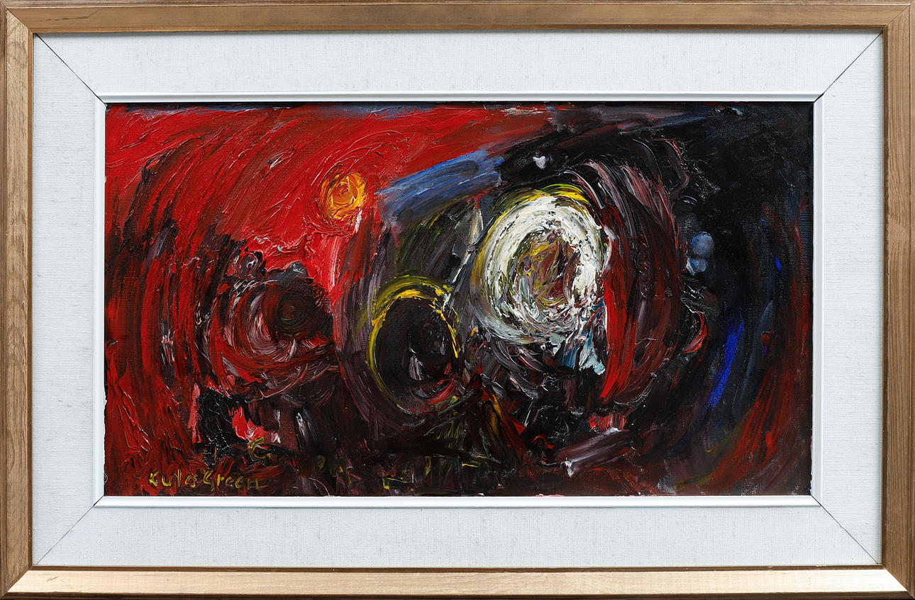 KULO GREEN. Composition, oil on canvas, signed.