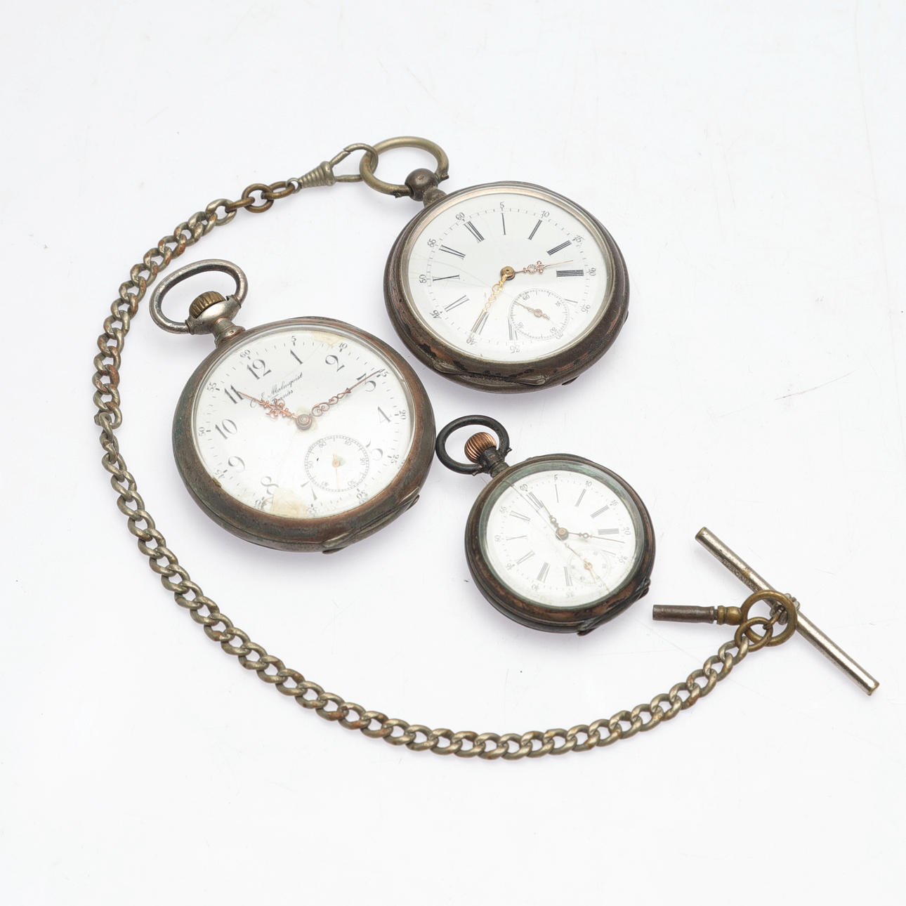 A pocket watch, 3 pcs, silver, b.la. C.E. Malmqvist, Tranas.