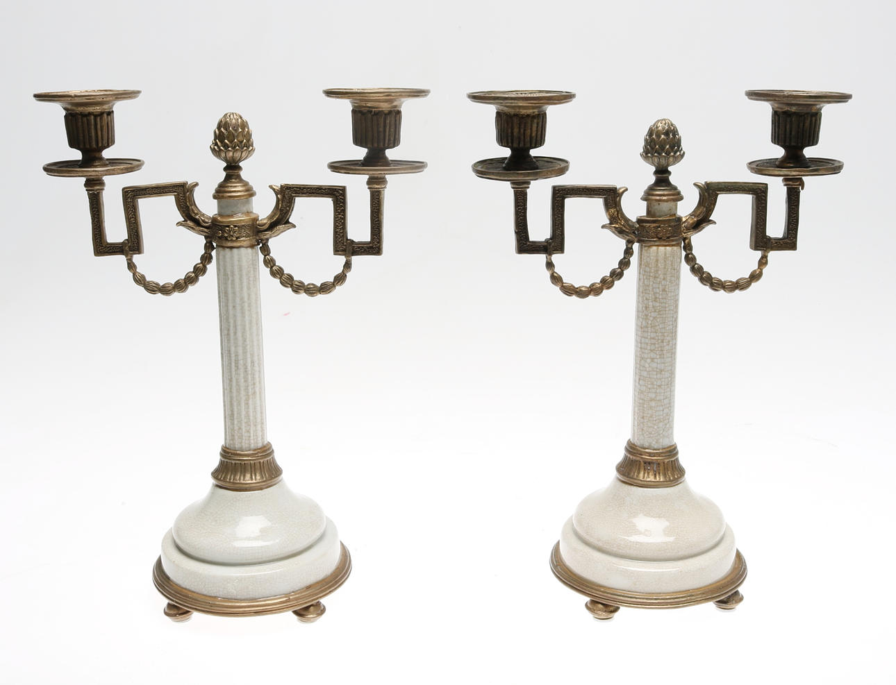 KANDELABRAR, ett par, gustavianska, 18/1900-tal.