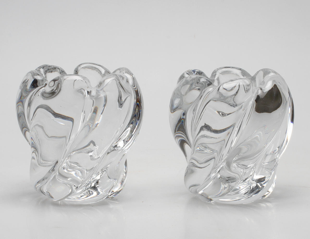 VASER, ett par, glas, "Stella Polaris", Vicke Lindstrand, Orrefors.