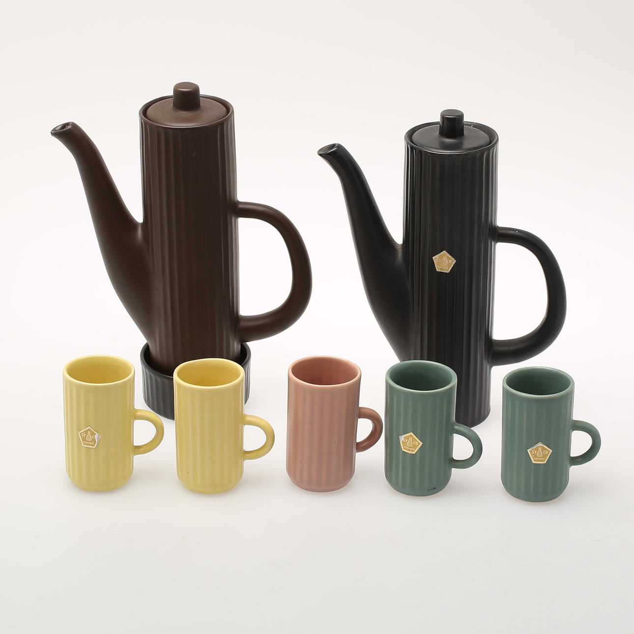 KANNOR, 2 st, KOPPAR, 5 st. Keramik, Syco.