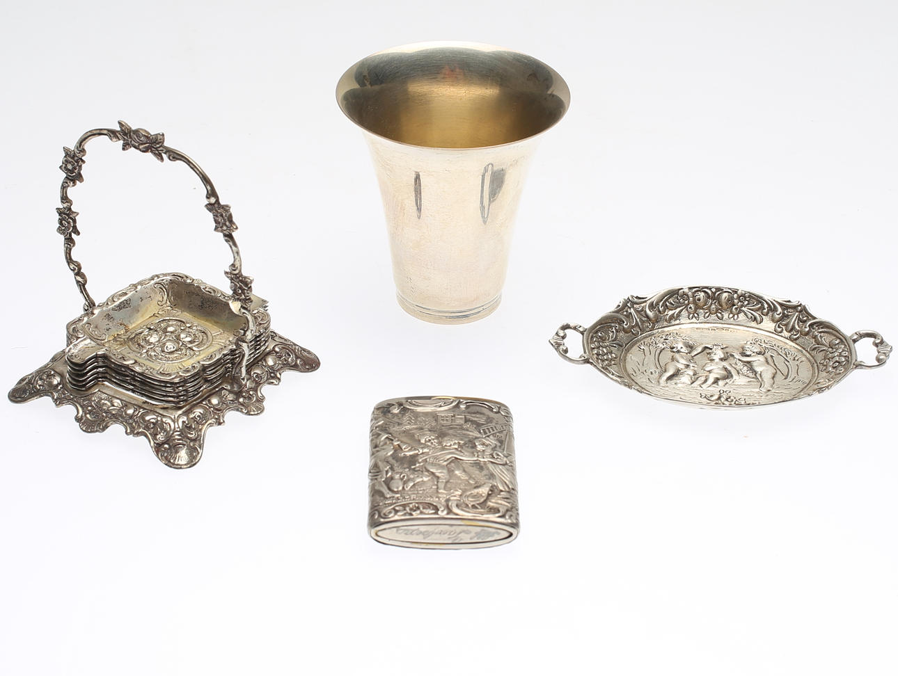 PARTI SILVER, 10 delar, sammanlagd vikt ca 305 gram.