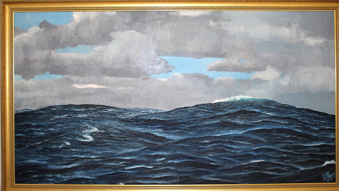TIBOR KOOS. olja på duk, havsmotiv, signerad, daterad.