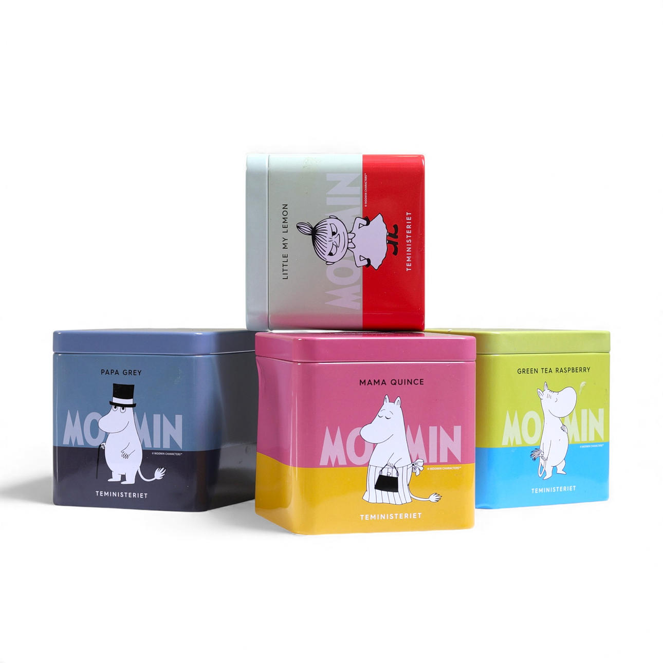 Tea tins, 4 pcs, plate, Moomin motif, Ministry of Tea, contemporary ...