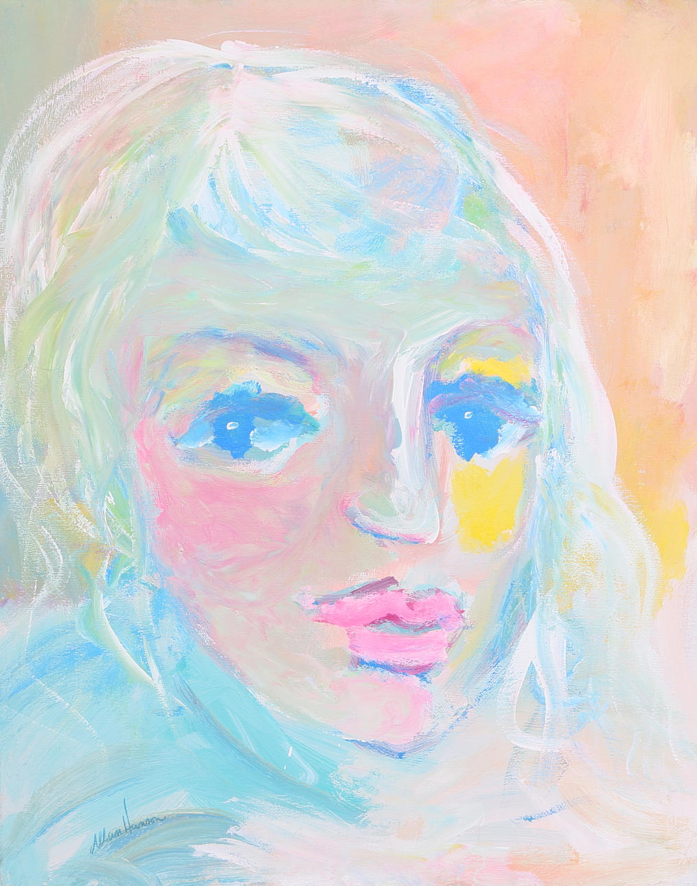 ALLAN HANSON. Porträtt, olja på duk, signerad, 1970-tal.