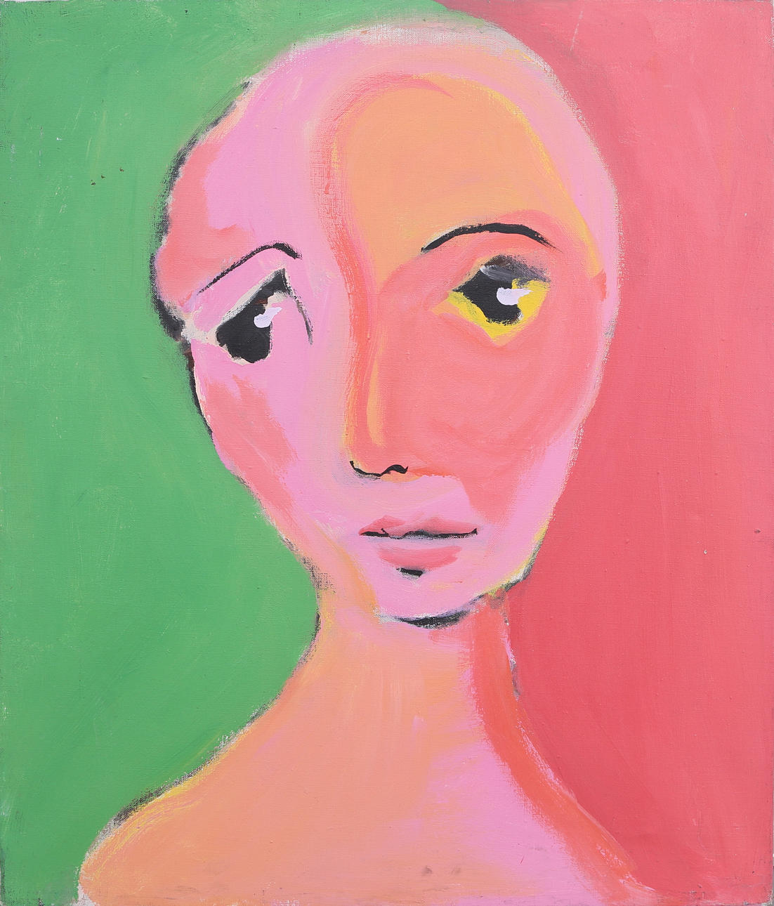 ALLAN HANSON. Ansikte, olja på duk, signerad, 1975.