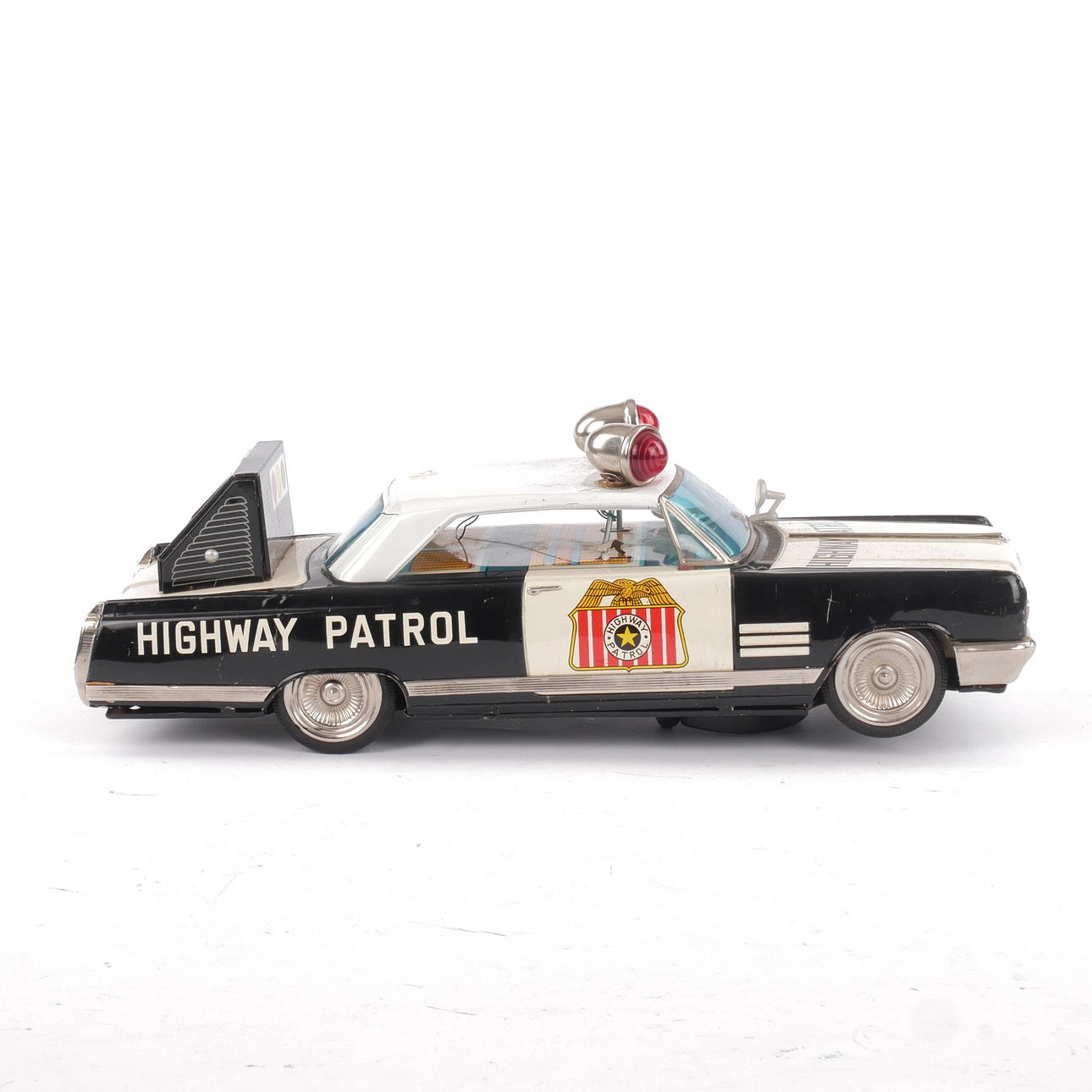 HIGHWAY PATROL ミニカー　ブリキ　イチコー　当時物 ICHIKO. Police car “Highway Patrol”, Buick, sheet metal, battery
