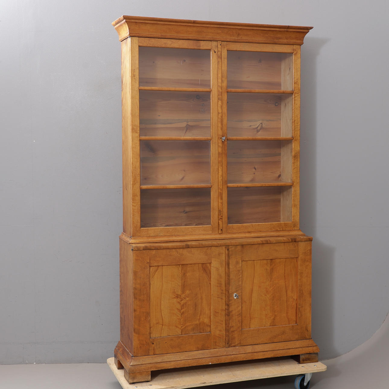 A 19th century birch bookcase.