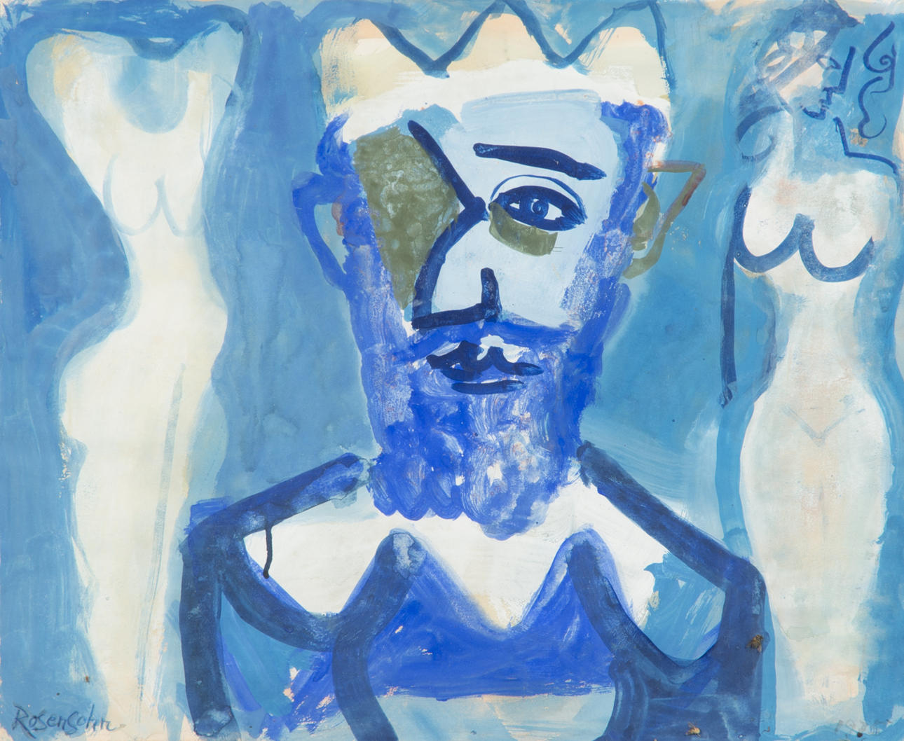 LENNART ROSENSOHN. Kungen, blandteknik, signerad Rosensohn.