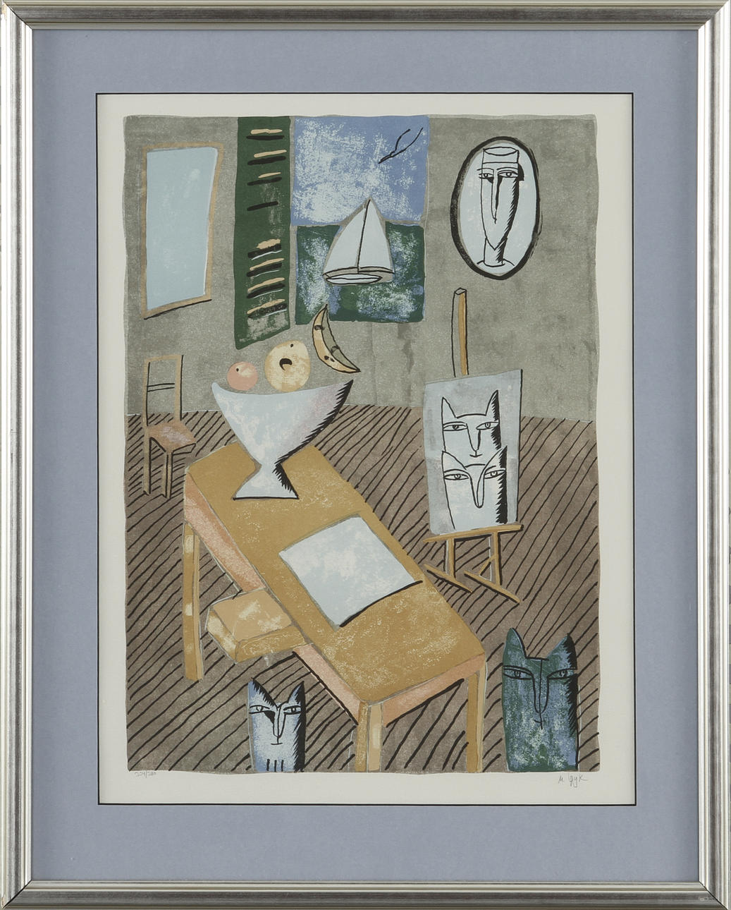 MADELEINE PYK. Färglitografi, signerad och numrerad 334/380.