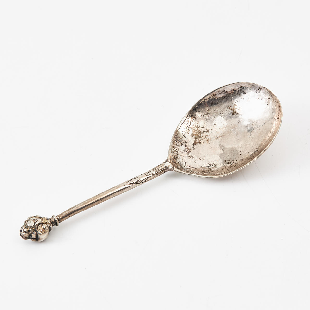 A silver spoon, indistinct cotton mark, Scandinavia, end of the 17th ...