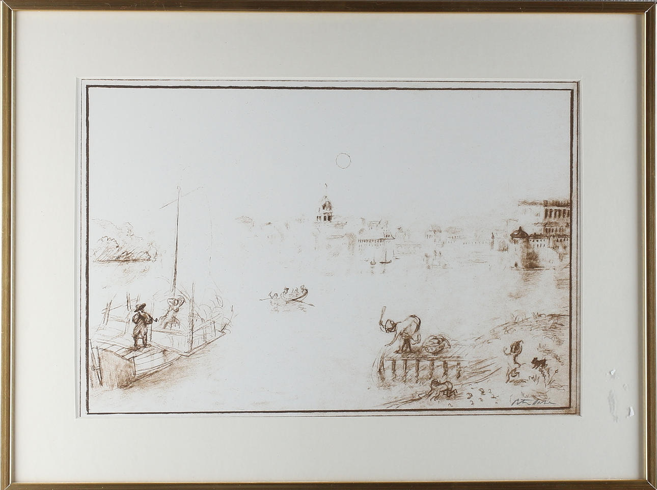 PETER DAHL. Ur Fredmans Epistlar, litografi, signerad.