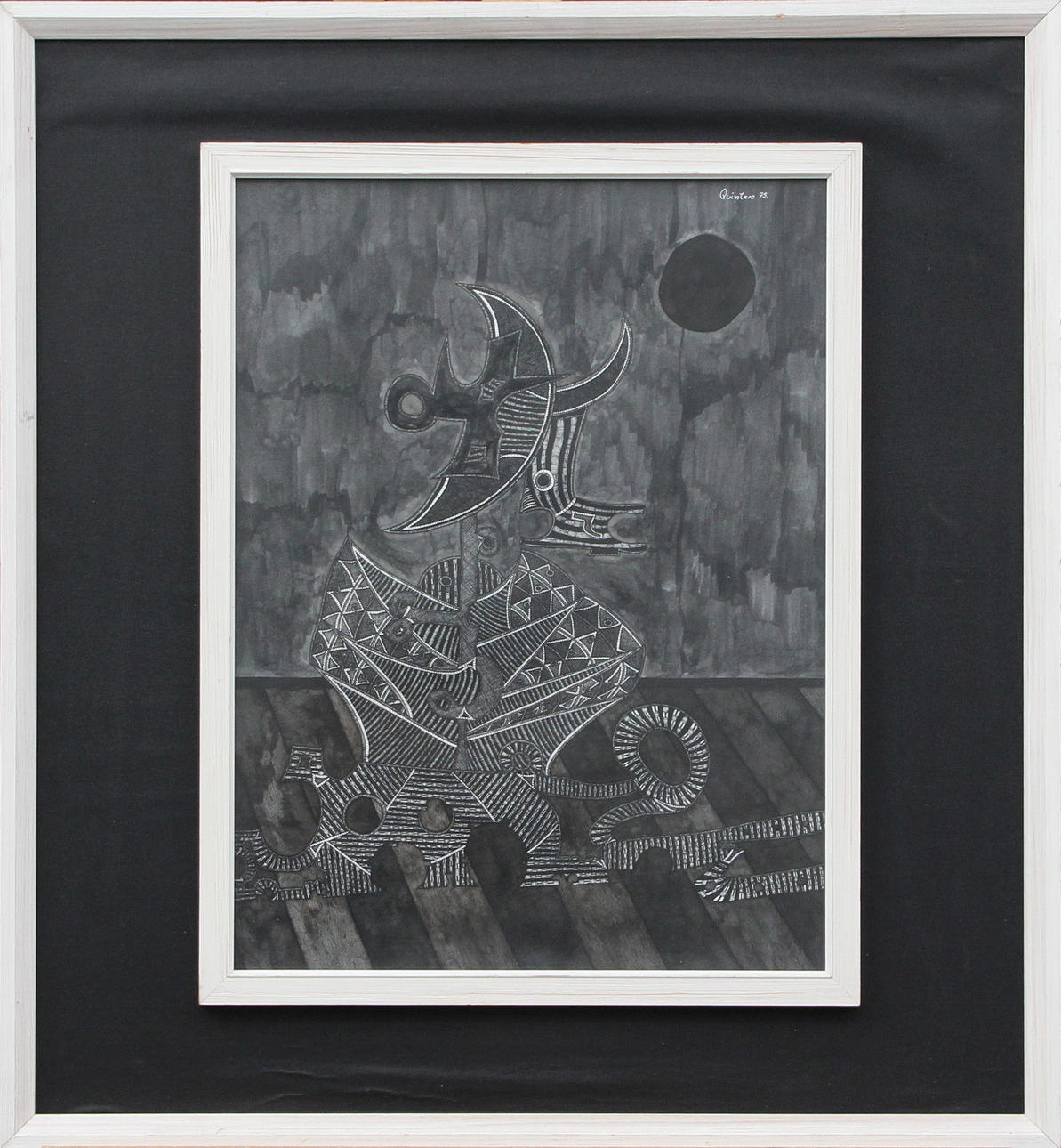 OIDENTIFIERAD KONSTNÄR. MIXED TECHNOLOGY/WATERCOLOUR, on paper, signed Quintero, 1975.