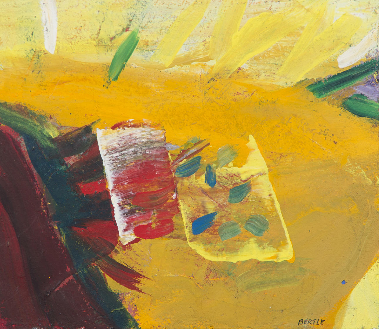 LARS BERTLE. Landskap, olja på spånskiva, signerad Bertle.