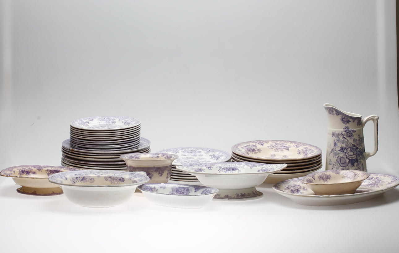 SERVISDELAR, ca 62 delar "Fasan", "Asiatic Pheasants", Gustavsberg.