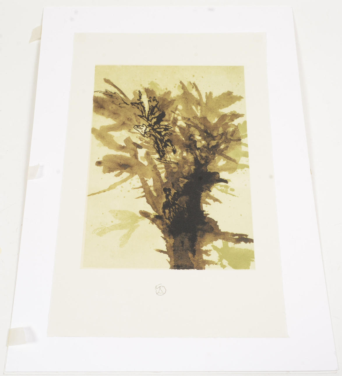 SVEN ROBERT LUNDQUIST. Brown tree. lithograph.