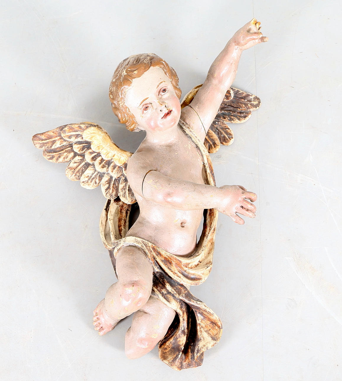 SKULPTUR, ängel, trä, 17/1800-tal.