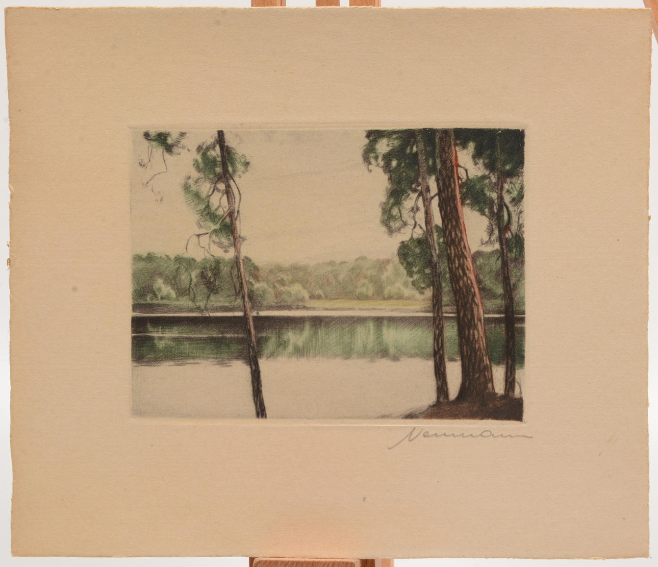 OIDENTIFIERAD KONSTNÄR. Lake. Color Graphics.