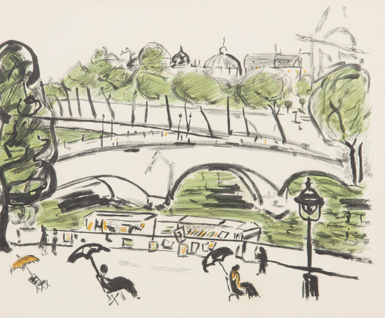 EVA HOLMBERG-JAKOBSSON. Parismotiv, färglitografi, signerad -60.