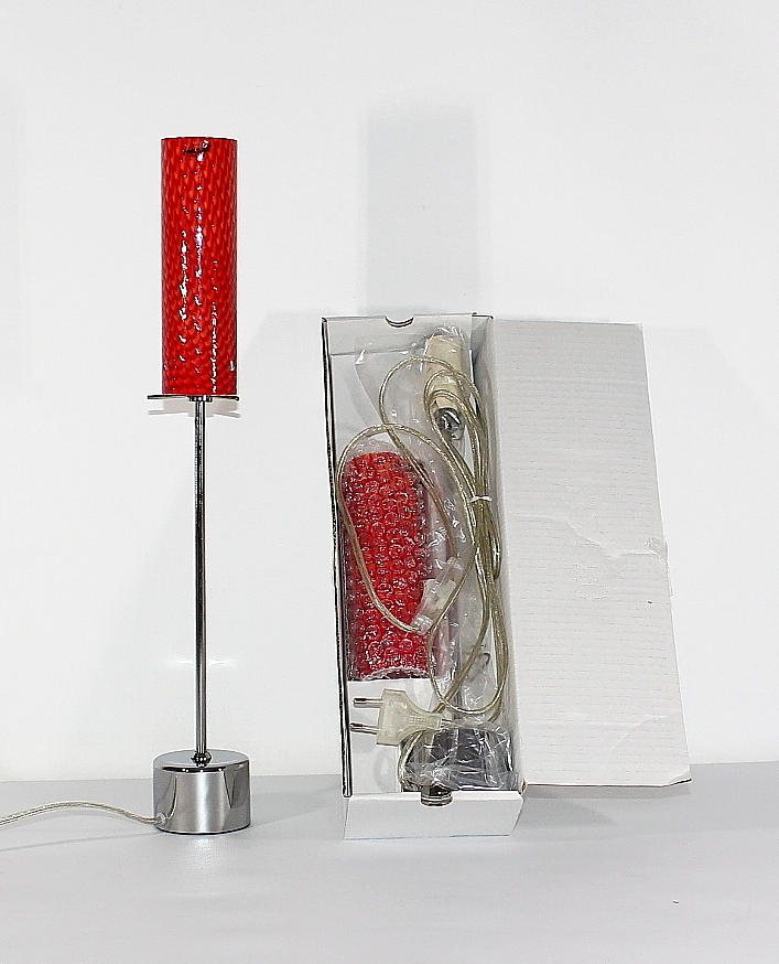 LAMPOR, paret, glas och krom " mini Tube " Herstal, Danmark.