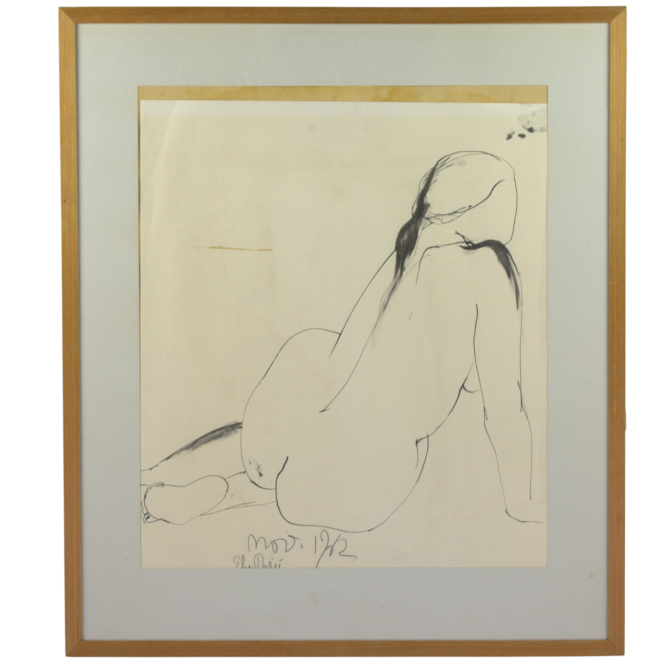 EKE BJERÉN. Marker drawing, “Nov”, signed, 1962.