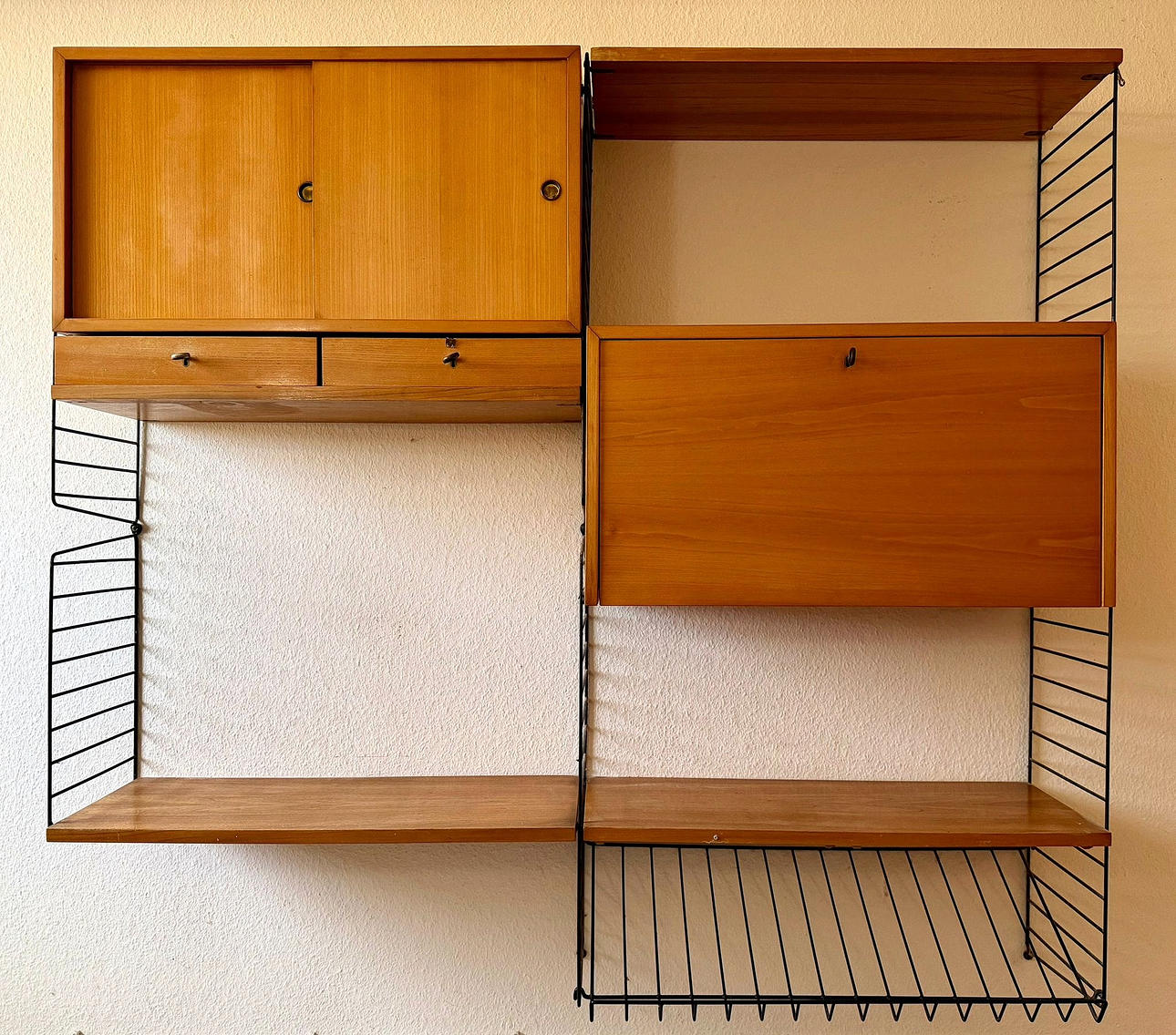 Modular shelving system, string design, 1960s. Furniture - Cupboards ...