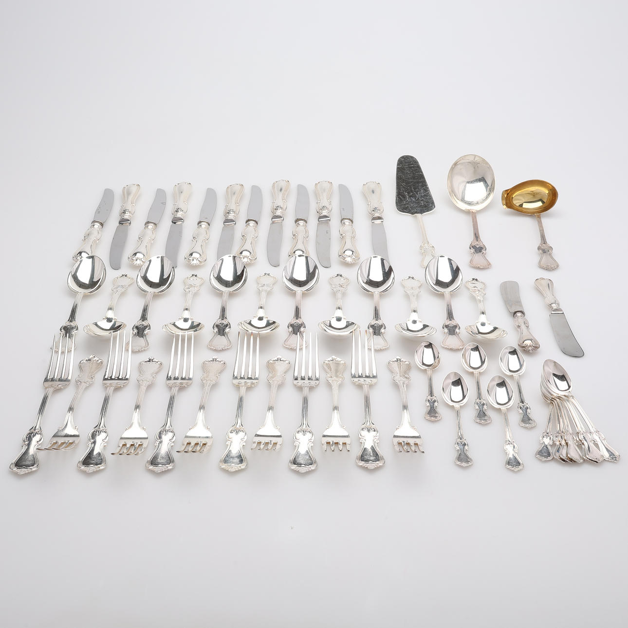 CUTLERY SET, SILVER, “OLGA”, 41 PIECES, GAB.