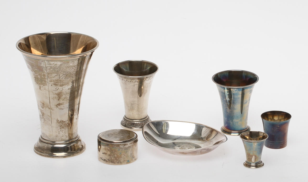 PARTI SILVER, 7 delar. Tot vikt 539 gram.