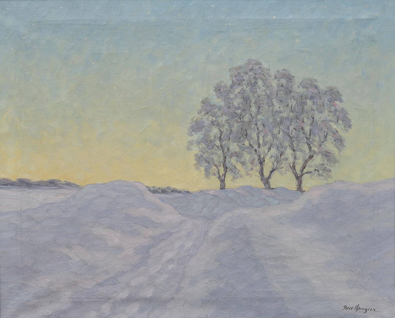 BROR LJUNGGREN. Winter landscape, oil on canvas, signed.