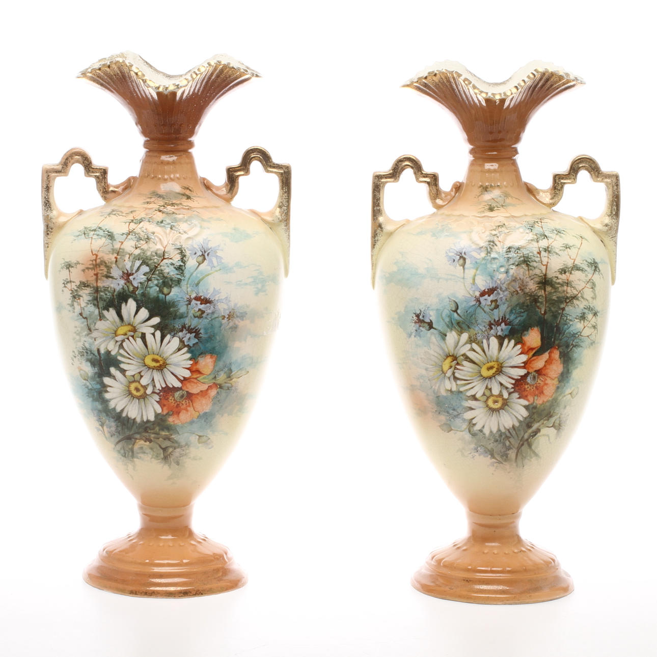 VASER, 1 par, England, Thomas Forester & Sons, England, omkring sekelskifet, 1900.