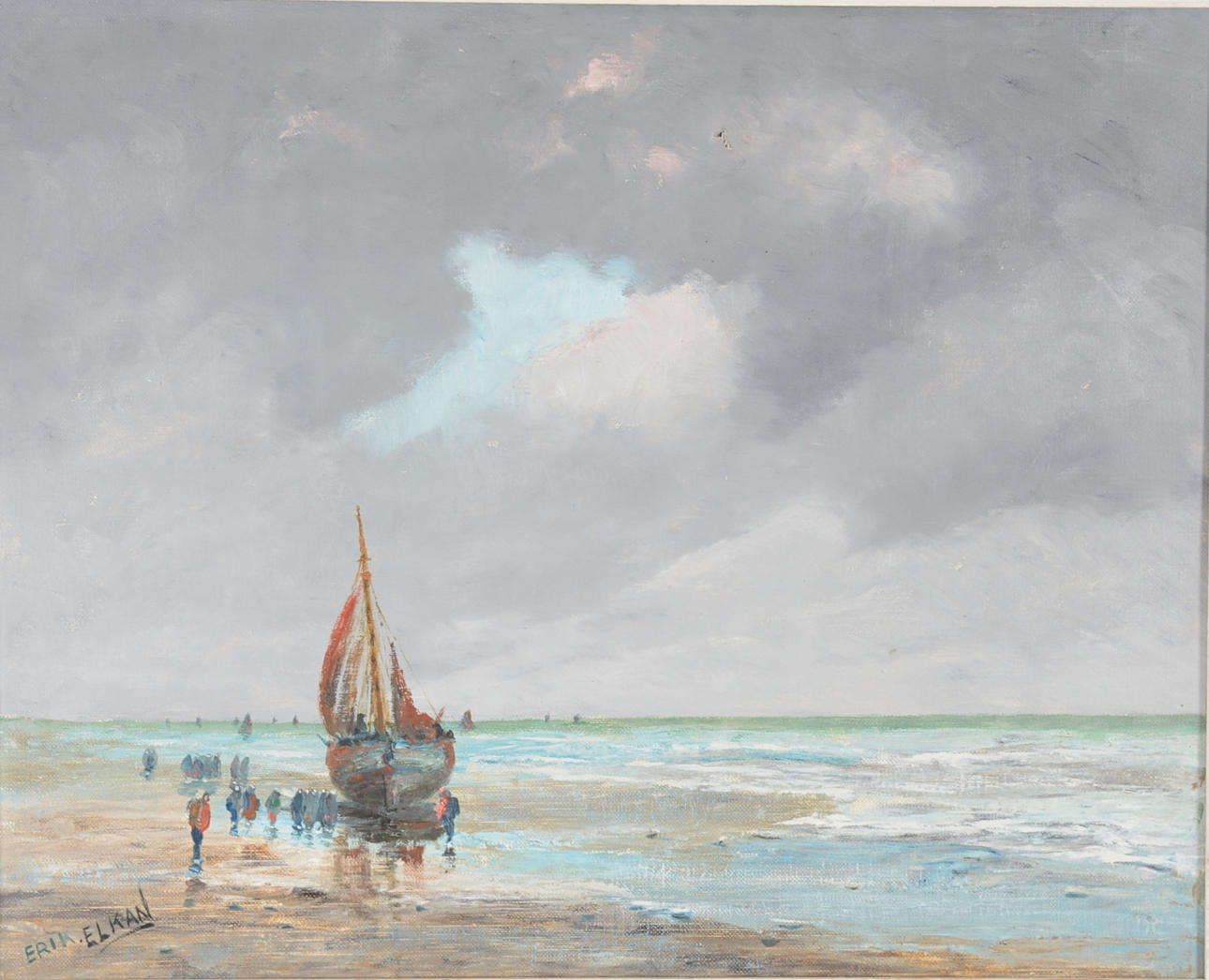 ERIK ELKAN. oil on canvas.