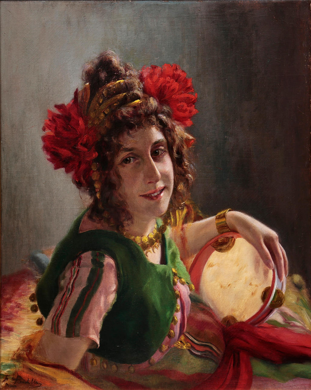 FRANCISCO PRADILLA ORTIZ. Woman with a tambourine. Art - Paintings ...