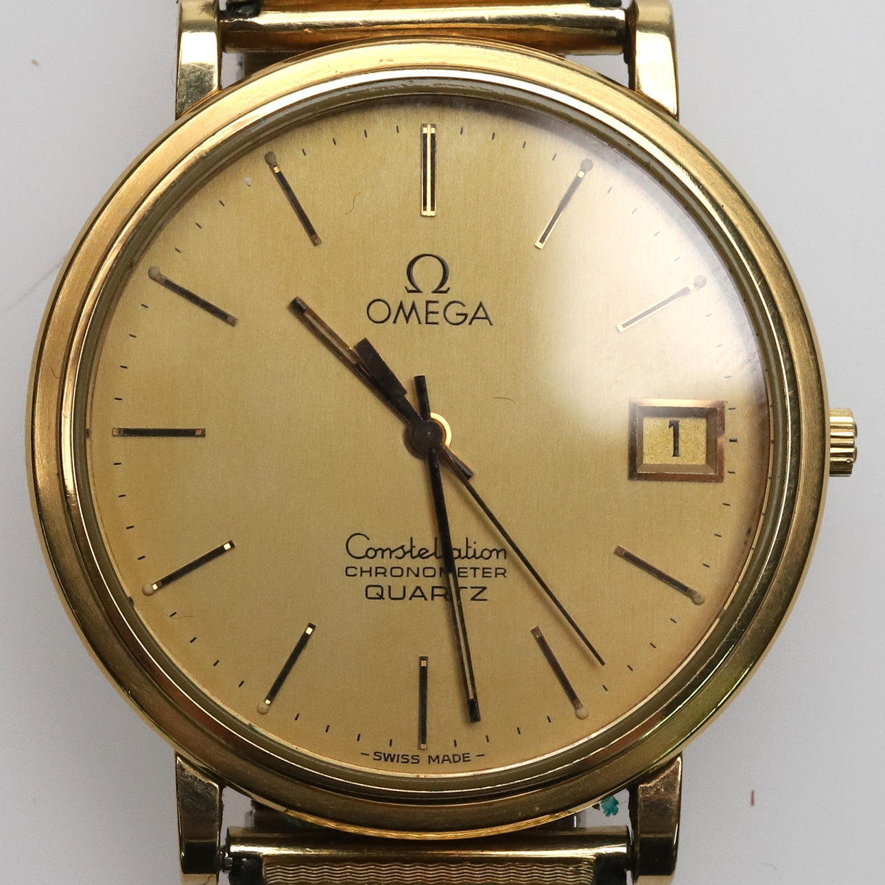 A 1980s Omega Constellation wristwatch.