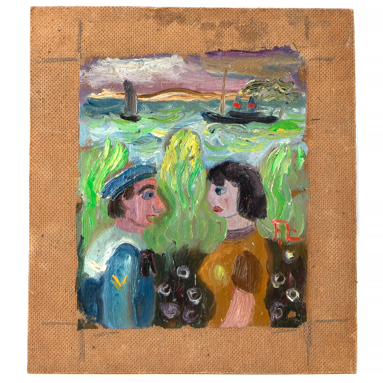 FRANS LARSSON. Oil on paper lined on panel, signed.