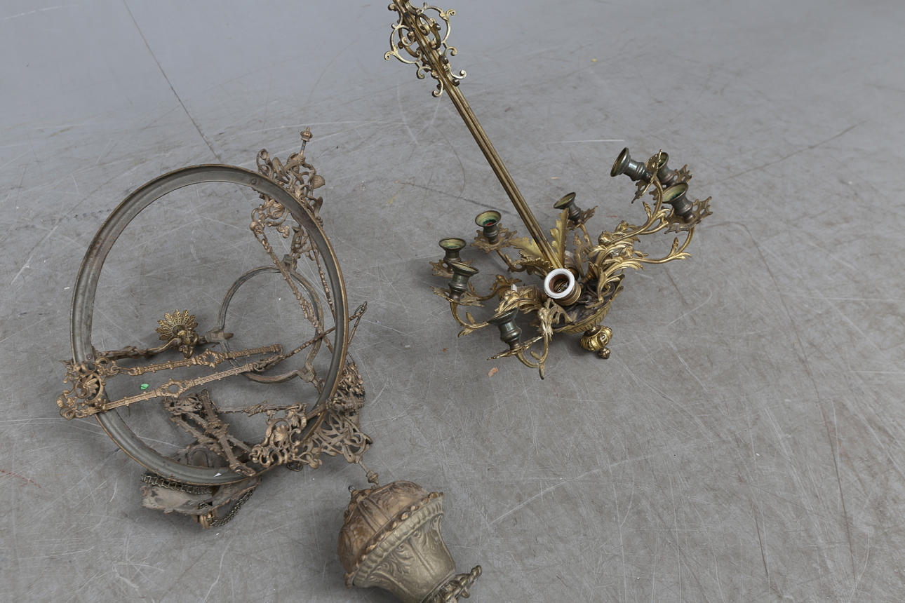 TAKLAMPOR/STOMMAR, 2 st, 1800/1900-tal.