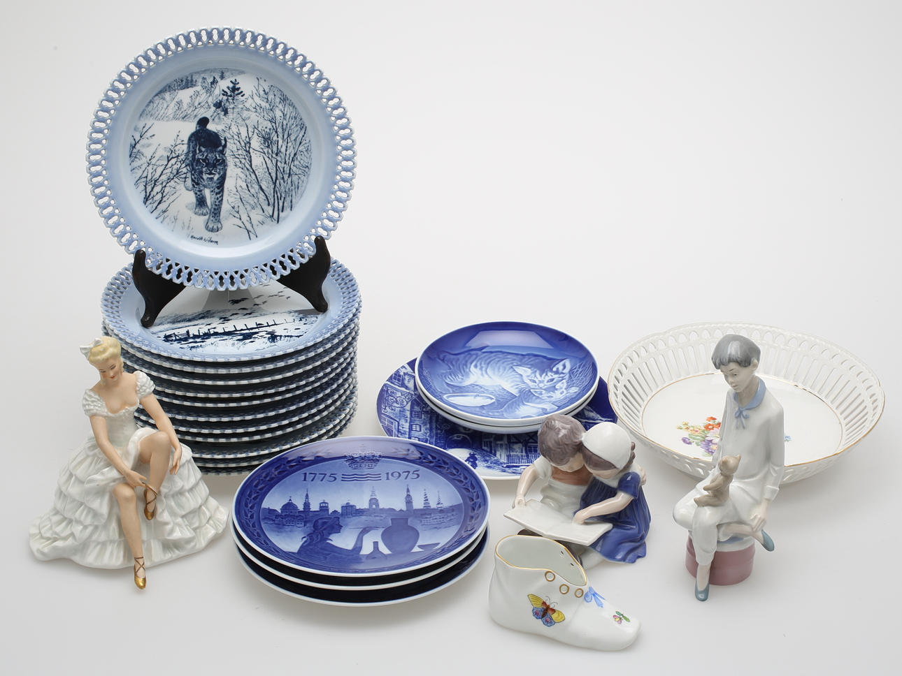 FIGURINER, TALLRIKAR, 23 st, Bing & Gröndahl, Schaubach Kunst, GDR.